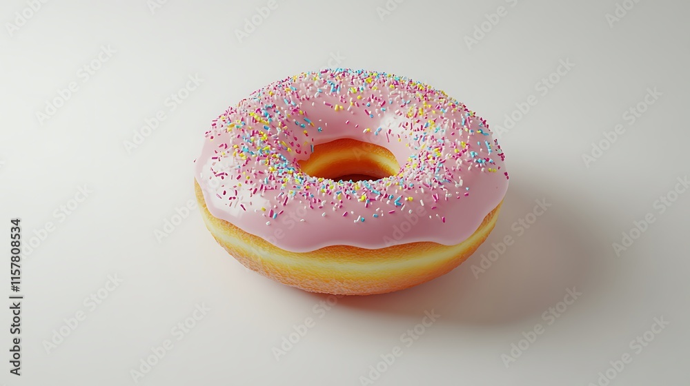 Deliciously Detailed 3D Render of a Pink Sprinkled Donut. AI Generated Deliciously Detailed 3D Render of a Pink Sprinkled Donut. AI Generated