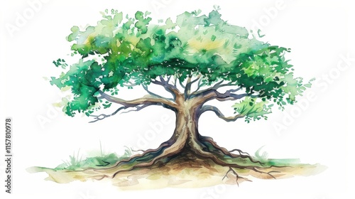 National Tree Week Celebrating the Vitality of Trees Artistic watercolor tree illustration for nature and environmental design