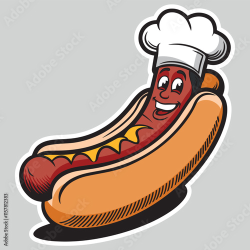 illustration of a fast food hamburger sticker for entrepreneurship