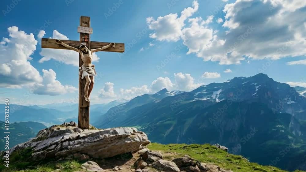 cross on the top of mountain cross on the top of mountain
