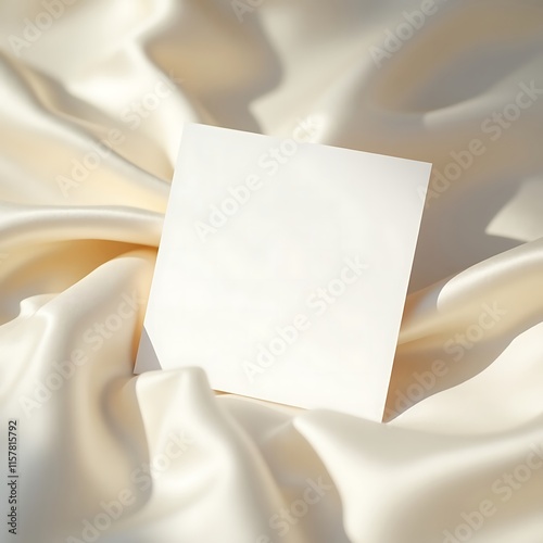 Minimalist Blank Business Card on Smooth Beige Fabric Background – Elegant and Creative Presentation Ideas for Professional Branding