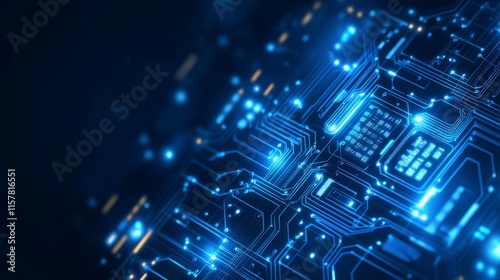 Wallpaper Mural Abstract glowing circuit board. Technology concept. Torontodigital.ca