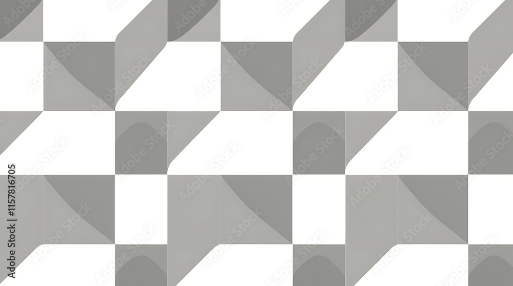 Gray and White Geometric Pattern: Abstract seamless texture with 3D cubes, checkerboard style, perfect for modern design backgrounds and wallpapers Gray and White Geometric Pattern: Abstract seamless texture with 3D cubes, checkerboard style, perfect for modern design backgrounds and wallpapers