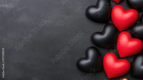 Love celebration with colorful hearts studio setting graphic design creative environment close-up view emotional concept
