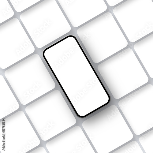 Mobile phone white mockup. Mock up screen phone. Vector illustration