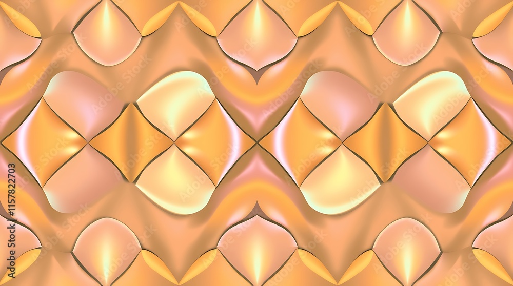 Abstract Geometric Pattern: Shimmering, iridescent, and symmetrical, this intricate pattern is a visual symphony of color and form. Its repeating.
