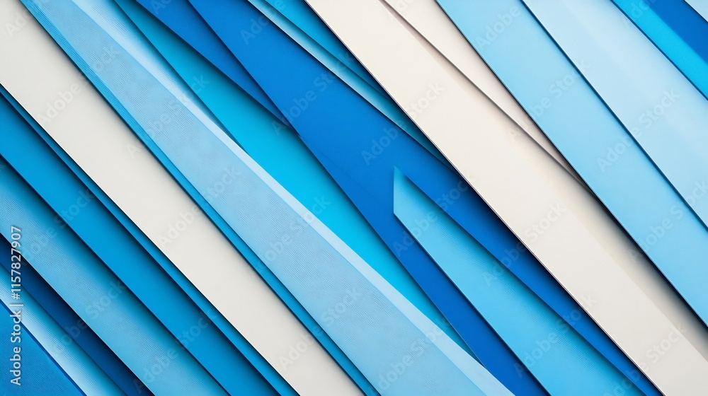 Fototapeta premium Dynamic Digital Illustration: Strikingly Abstract Blue and White Diagonal Stripes. AI Generated