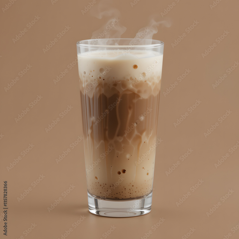 layered latte macchiato in tall clear glass isolated on transparent background layered latte macchiato in tall clear glass isolated on transparent background