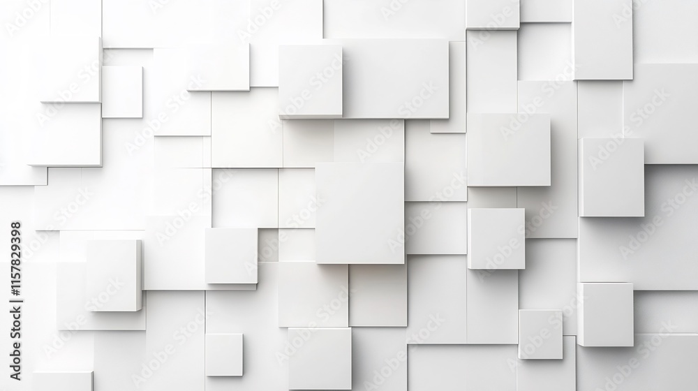 Clean Minimalist 3D Render: Abstract White Cube Texture Background. AI Generated Clean Minimalist 3D Render: Abstract White Cube Texture Background. AI Generated