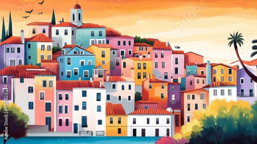 POSTER pop of a town in Europe