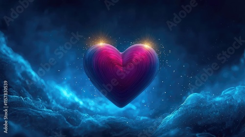 Heartwarming love symbol digital art emotional landscape dreamy atmosphere artistic viewpoint romance concept
