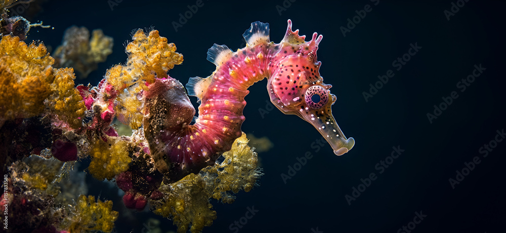 Fototapeta premium marine life, seahorse, sea, ocean, animal.