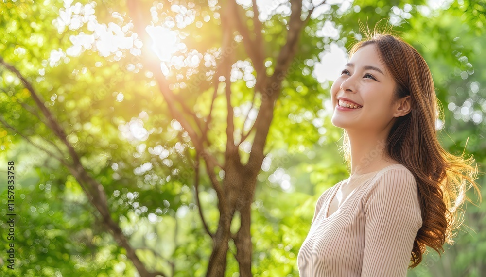 Radiant Joy A Portrait of a Woman Embracing Natures Beauty with Sunlight Flare, Capturing the Essence of Happiness and Serenity in a Natural Setting Radiant Joy A Portrait of a Woman Embracing Natures Beauty with Sunlight Flare, Capturing the Essence of Happiness and Serenity in a Natural Setting