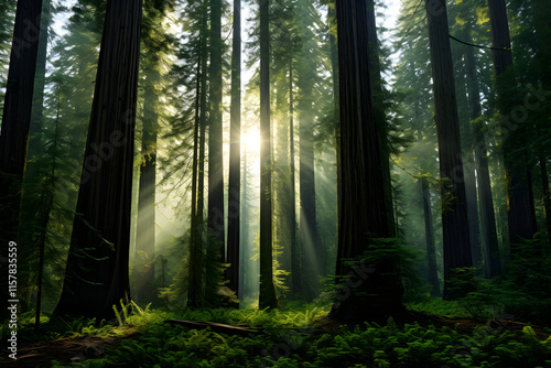 Wallpaper Mural Ethereal Majesty: A Captivating Journey Through an Ef Redwood Forest Torontodigital.ca