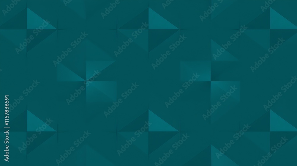 Obraz premium Teal Geometric Pattern: A seamless background pattern featuring an abstract geometric design in cool teal tones. The abstract texture adds a touch of sophistication and visual interest to any project.