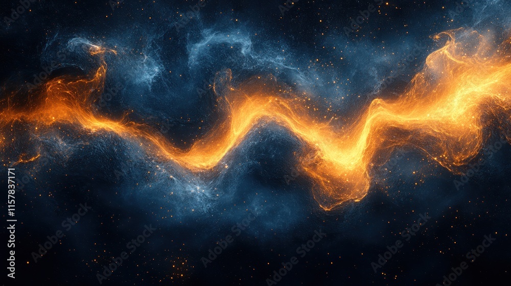 A vibrant cosmic swirl of orange and blue, evoking a sense of energy and movement. A vibrant cosmic swirl of orange and blue, evoking a sense of energy and movement.