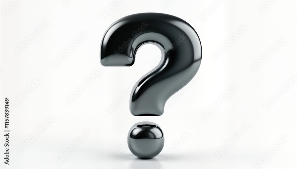 Question mark symbol. Glossy black question mark on transparent background. 3d rendering of question mark graphic element. Modern graphic design. Simple, elegant design. Unique visual element. Question mark symbol. Glossy black question mark on transparent background. 3d rendering of question mark graphic element. Modern graphic design. Simple, elegant design. Unique visual element.