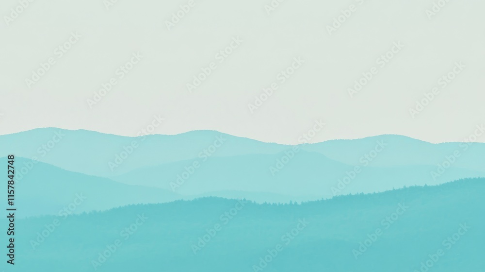 Green surreal mountains set against a turquoise sky, a fantastical fairytale mountain landscape Green surreal mountains set against a turquoise sky, a fantastical fairytale mountain landscape