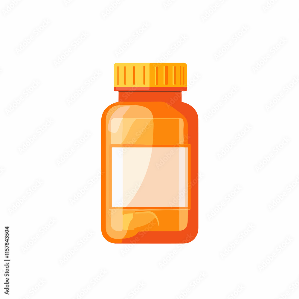 Professional orange medicine bottle icon vector for medical websites and apps Professional orange medicine bottle icon vector for medical websites and apps