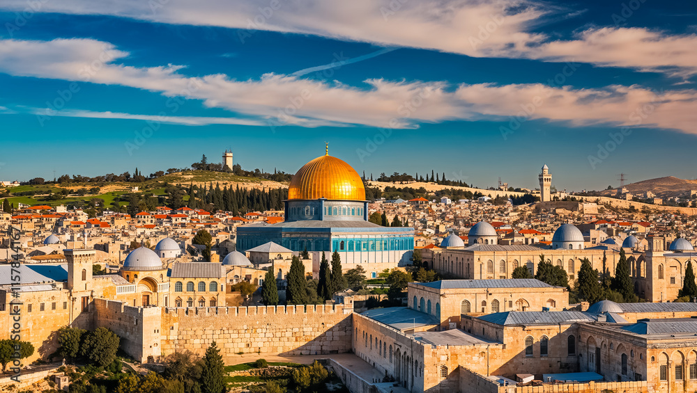 Obraz premium stunning panorama of Jerusalem Israel summer sunny day