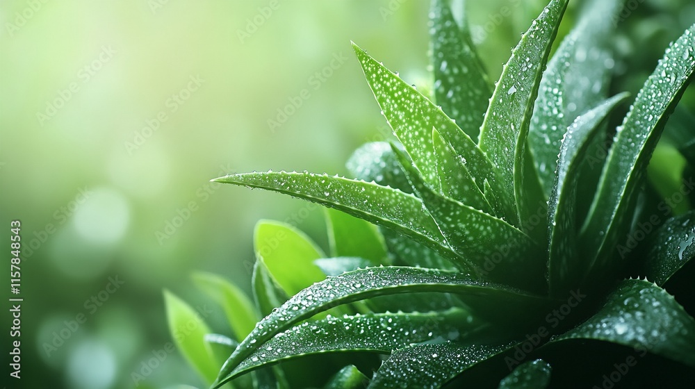 Aloe Vera Plant with Water Droplets. Aloe Vera Plant with Water Droplets.