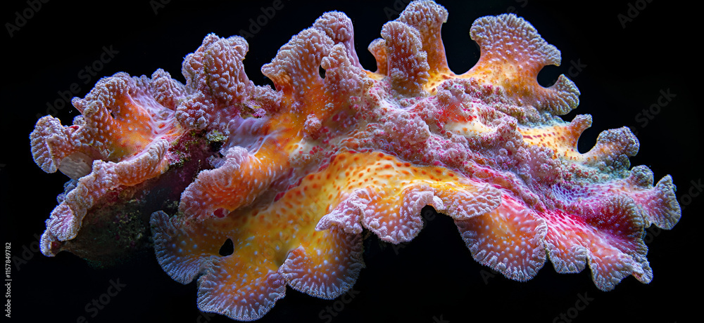 Naklejka premium Beautiful corals, marine animals.