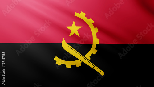 Waving flag of Angola. National flag of Angola background
