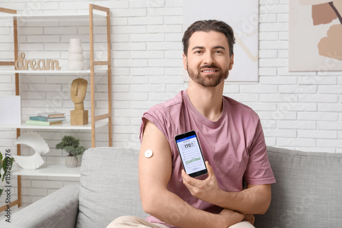 Diabetic young man with glu...