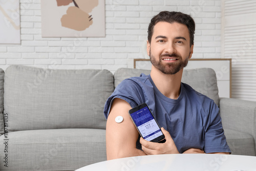 Diabetic young man with glu...