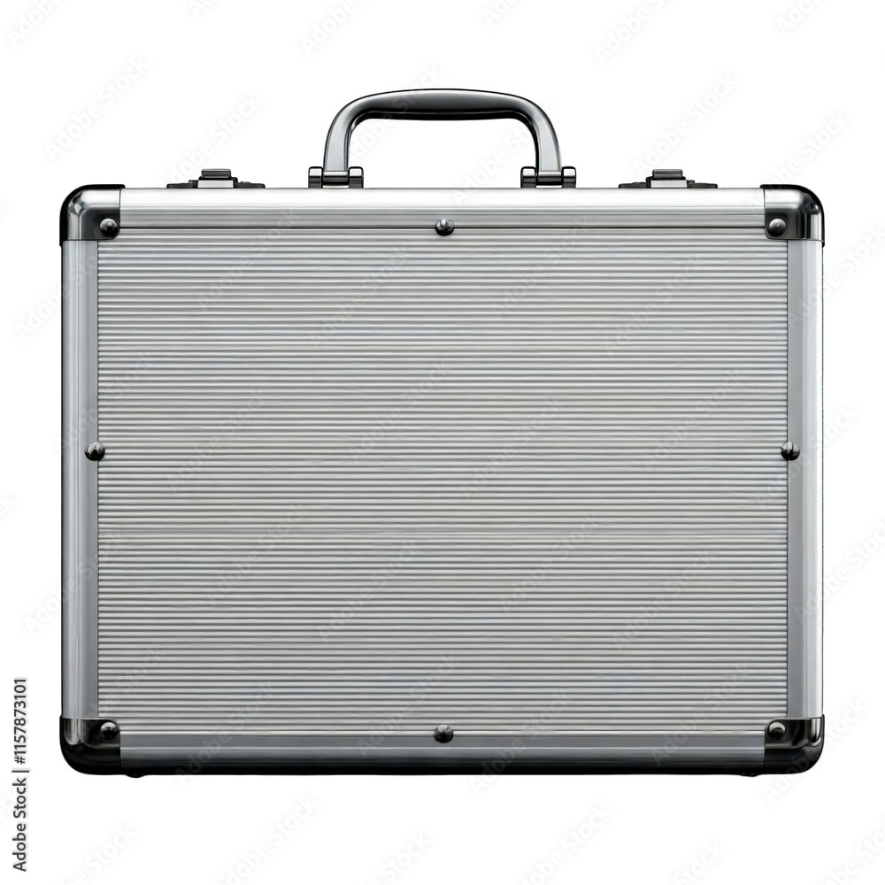 Aluminum case with handle isolated on transparent background png Aluminum case with handle isolated on transparent background png