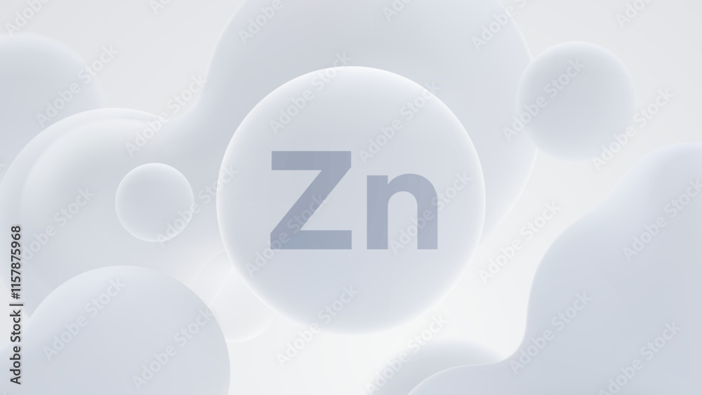 Zinc mineral soft white particle. Vector 3d illustration. Liquid shapes. Dietary supplement product concept. Zinc mineral soft white particle. Vector 3d illustration. Liquid shapes. Dietary supplement product concept.