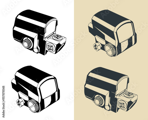 Collimator sight illustrations