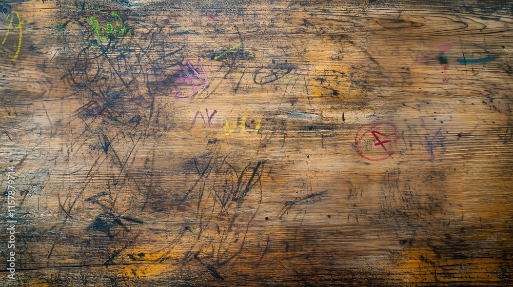 custom made wallpaper toronto digitaltop view on old grunge vintage wooden school desk with scratches surface texture background