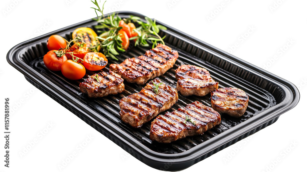 Grilling Tray for Even Cooking - Isolated on White Background Grilling Tray for Even Cooking - Isolated on White Background
