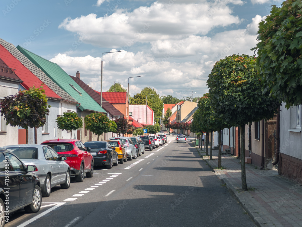 Cityscape of Powidz, popular summer resort known for its scenic lakes. Wielkopolska, Poland