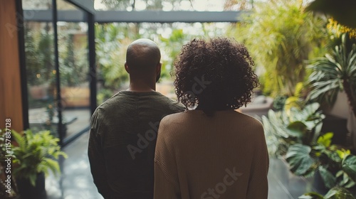 Couple Enjoying Nature Indoors Together