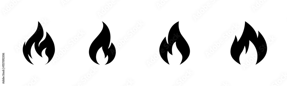 Obraz premium fire icons set