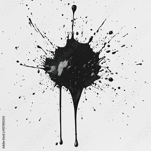 Obraz na płótnie black ink splat w salonie