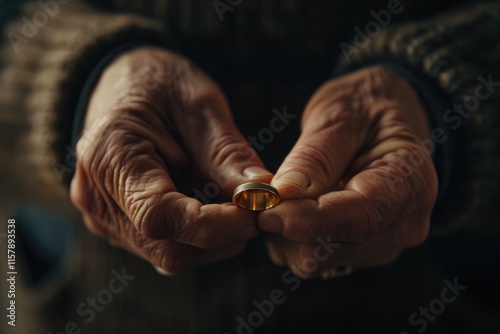 Man is taking off the wedding ring