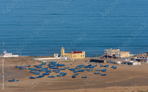 Seaside landscape of the Moroccan countryside seen from along the road in the Safi region