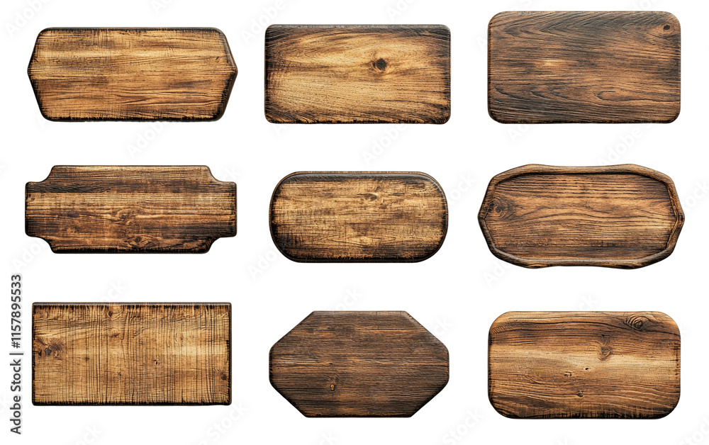 Wooden Planks Collection for Rustic Design Projects Isolated on transparent background Wooden Planks Collection for Rustic Design Projects Isolated on transparent background