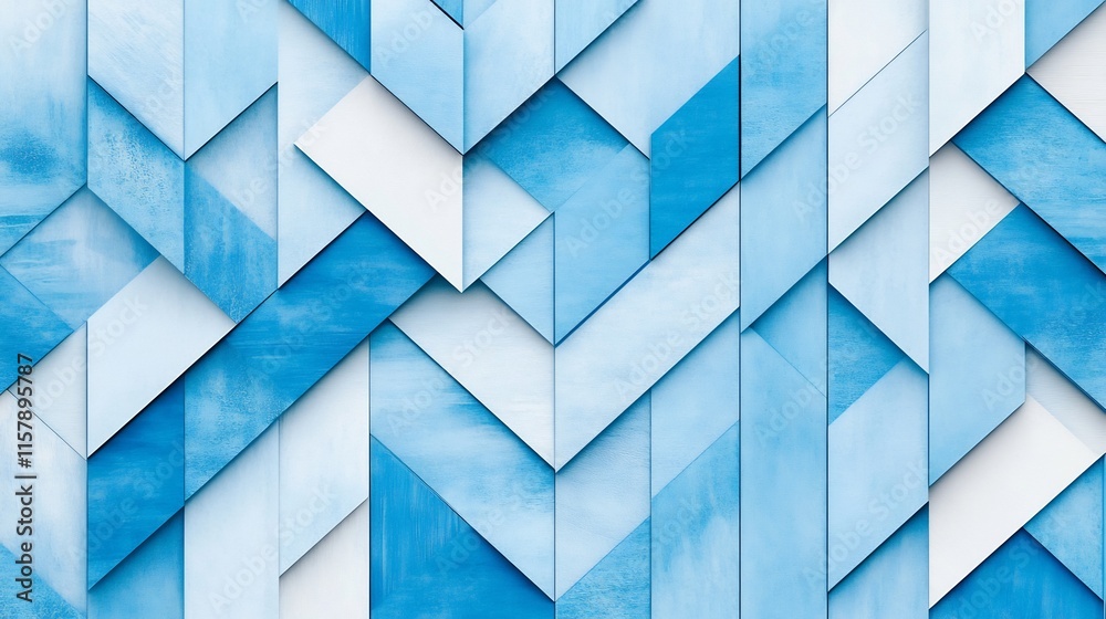 Stunning Digital Illustration: Abstract Geometric Pattern in Cool Blue Tones. AI Generated Stunning Digital Illustration: Abstract Geometric Pattern in Cool Blue Tones. AI Generated