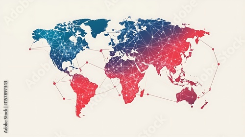 Globally Connected: Vibrant Vector World Map Illustration. AI Generated photo