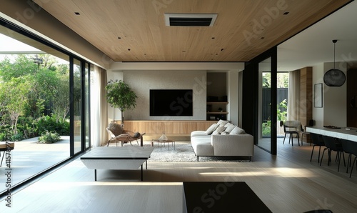 A modern heat recovery ventilation system is mounted on the ceiling of the house service room.
