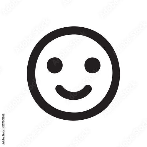 A cheerful and friendly smiling face icon, perfect for conveying happiness, joy, or positivity in various designs. This simple image is ideal for use in apps, websites, and promotional materials.