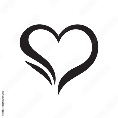 A simple and modern heart icon with clean lines, symbolizing love, care, and passion. Perfect for Valentine's designs, healthcare themes, and romantic projects in both digital and print media.