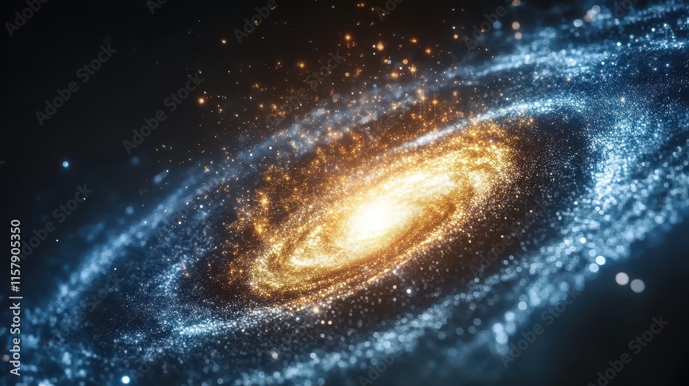 Fototapeta premium Stunning view of a spiral galaxy with bright stars and dust.