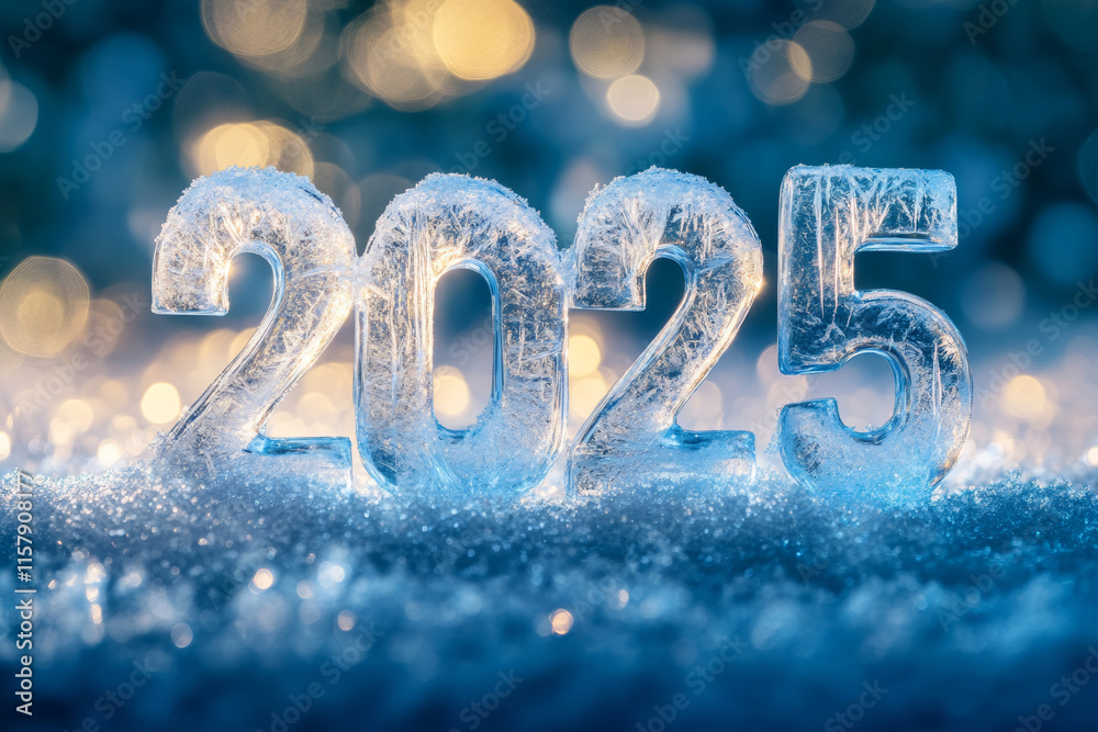 2025 concept of winter, frost, icing and holidays. New Year. Generated with AI. 2025 concept of winter, frost, icing and holidays. New Year. Generated with AI.