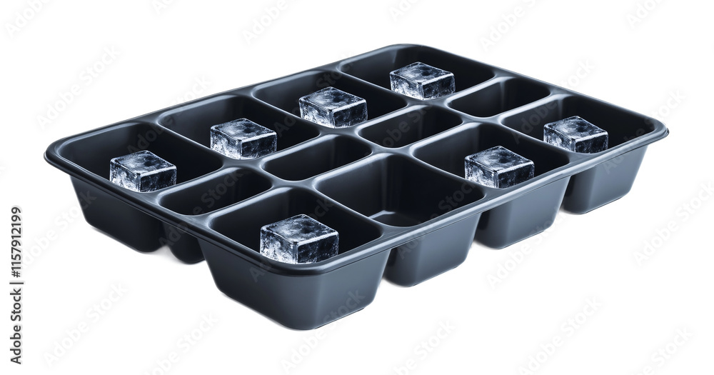 Ice Cube Tray Set for Convenient Ice Making - Isolated on White Background Ice Cube Tray Set for Convenient Ice Making - Isolated on White Background
