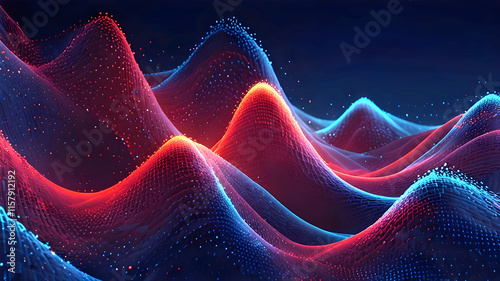 Abstract Digital Waveform with Vibrant Colors